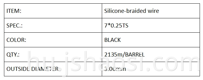 Silicone-braided wire black